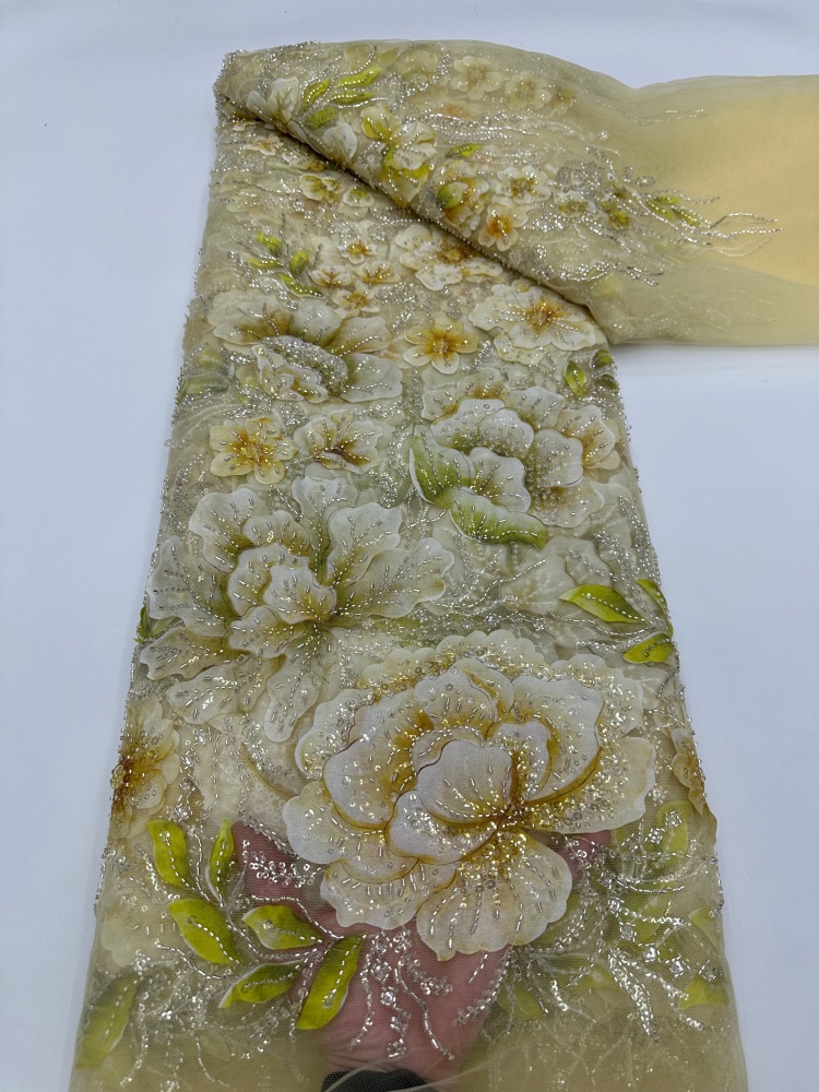 Glitter Tablecloth - Tessuto in Pizzo Francese con Perline
