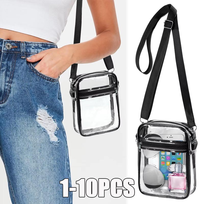 Event & Party Supply - 1-10 Pezzi Borsa a Tracolla Trasparente