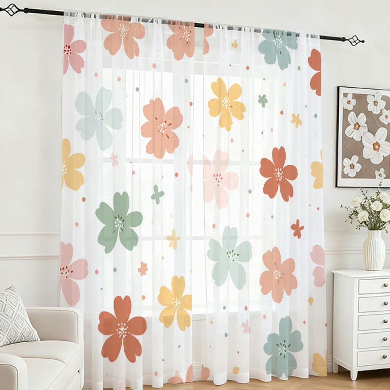 2 Pezzi Tende Trasparenti con  - Flower Wall Panel recensione e prezzo