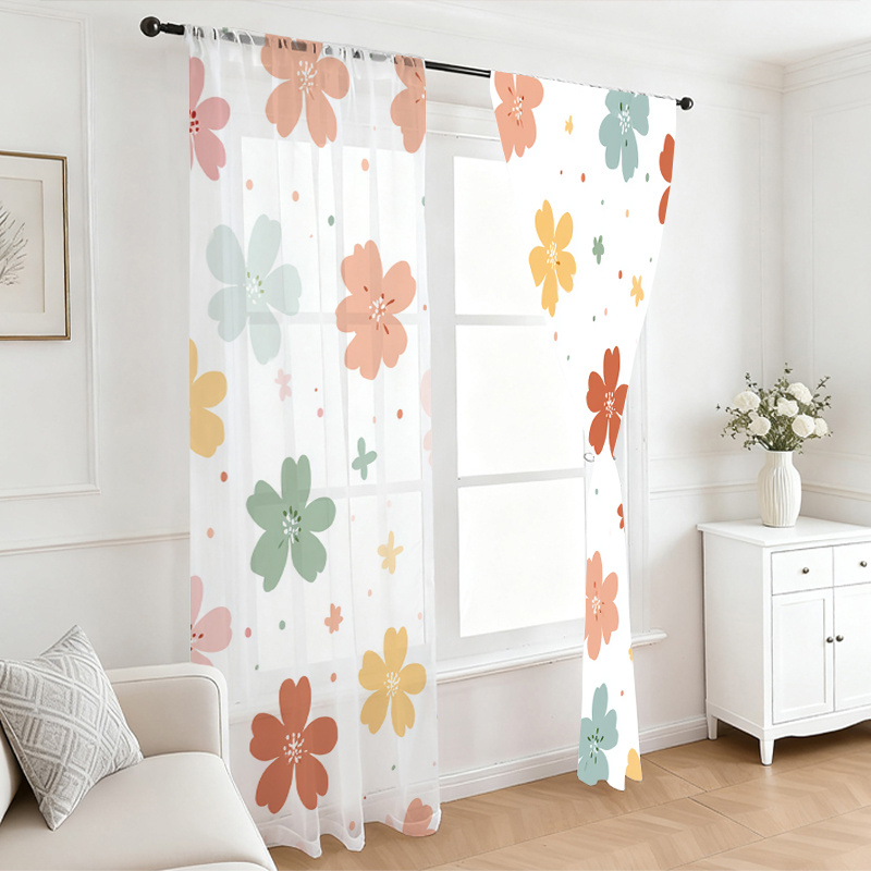 2 Pezzi Tende Trasparenti con  - Flower Wall Panel recensione e prezzo